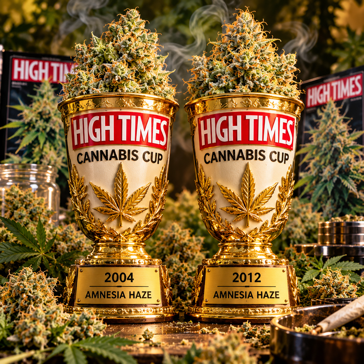 Amnesia Haze cannabis flower, a Cannabis Cup winning Amsterdam sativa