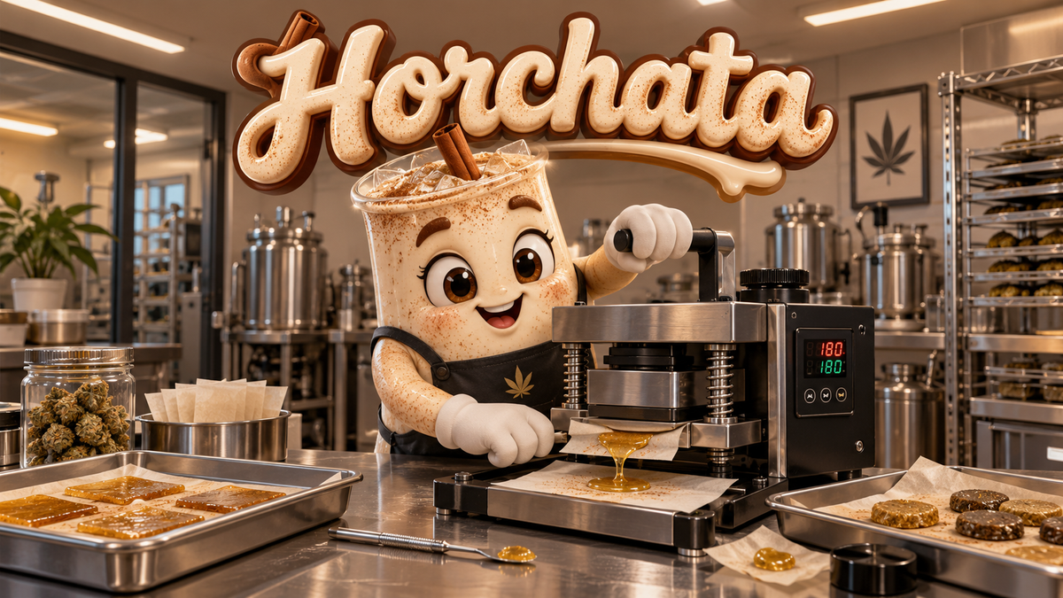 Horchata, spiced vanilla and cinnamon in a crowded dessert lane.